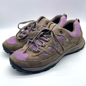 Eddie Bauer Seneca Peak MidLite Hiking Trail Shoes Women Sz 7.5 Purple/Lt Brown